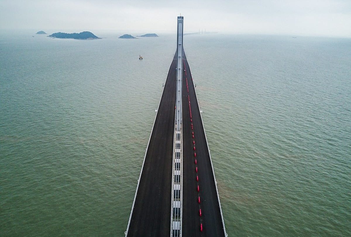 This is the worlds longest sea bridge at china 