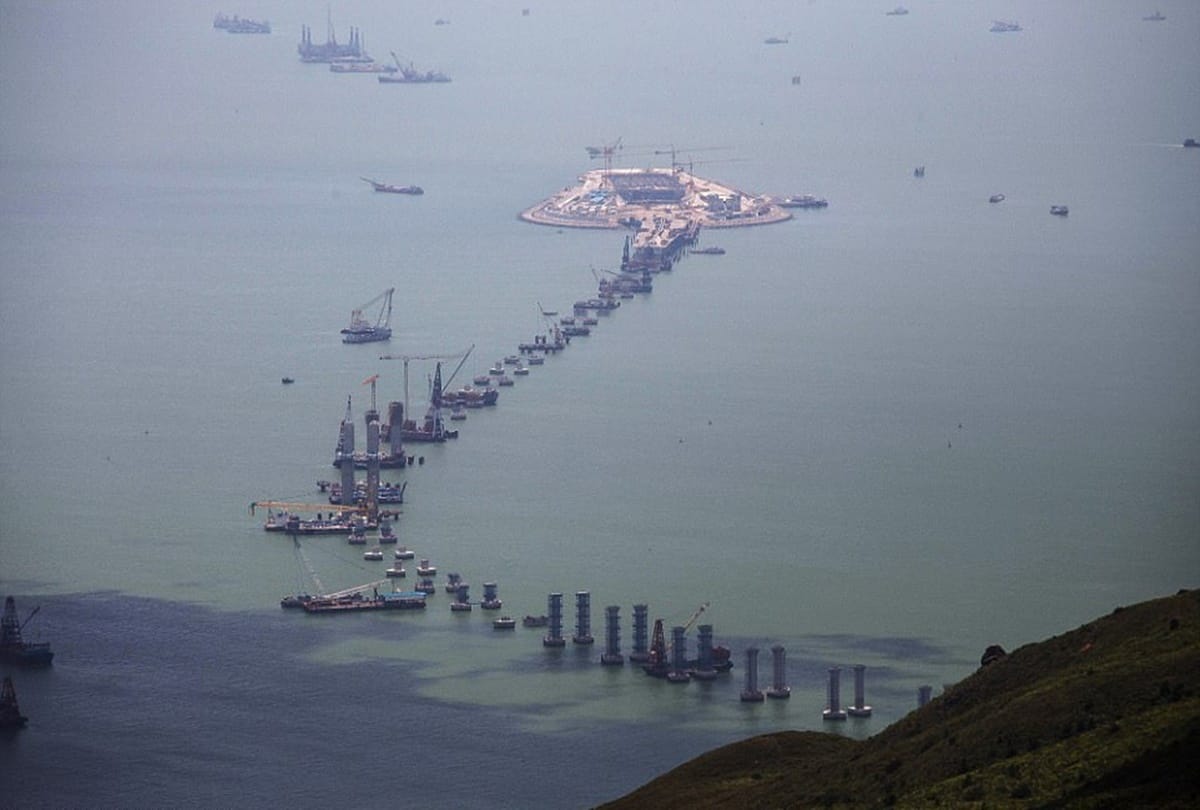 This is the worlds longest sea bridge at china 