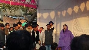 Maneka meets villagers