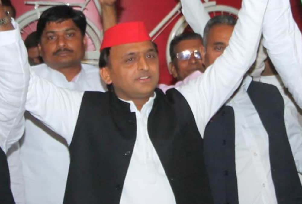 akhilesh yadav talks to media over uttar pradesh budget.