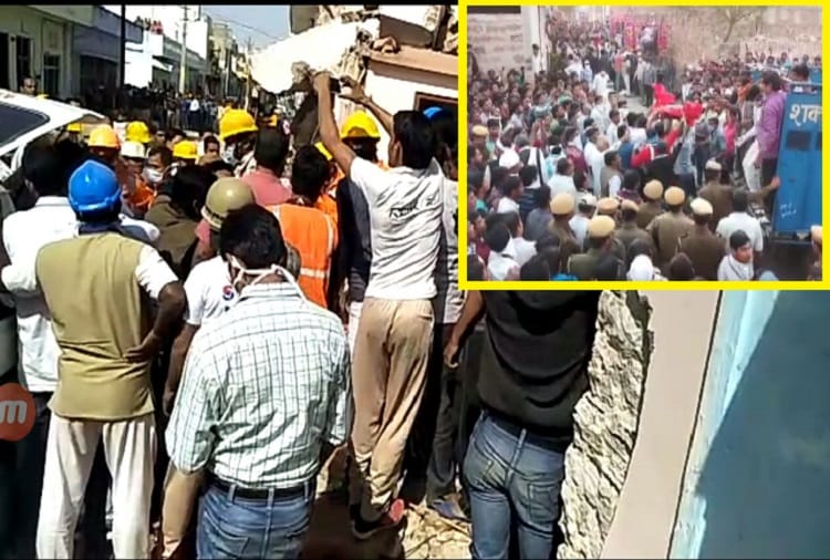 rajasthan beawar cylinder blast in marriage function, Funeral of ten people in Jodhpur