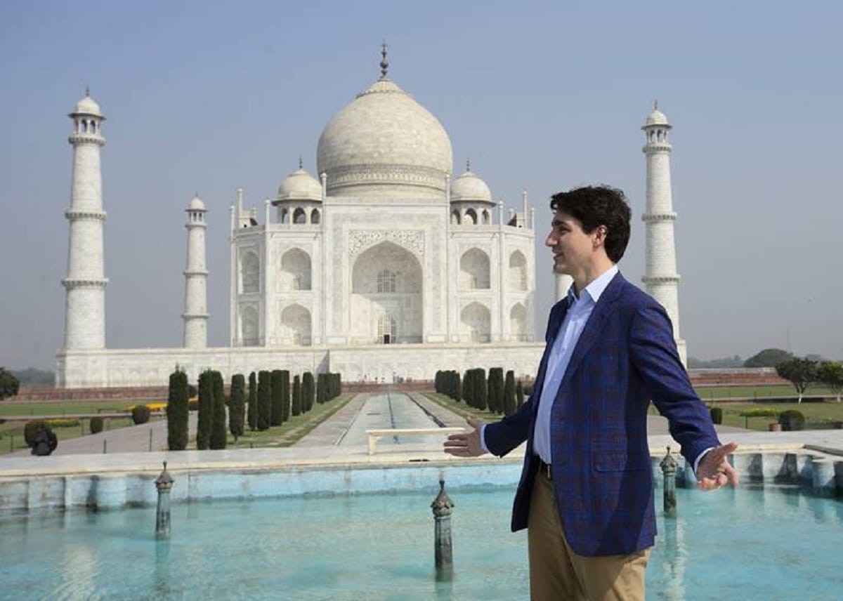 Canadian Prime Minister Justin Trudeau visited the Taj Mahal in Agra on Sunday