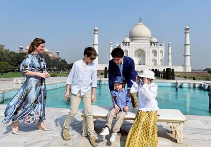 Canadian Prime Minister Justin Trudeau visited the Taj Mahal in Agra on Sunday
