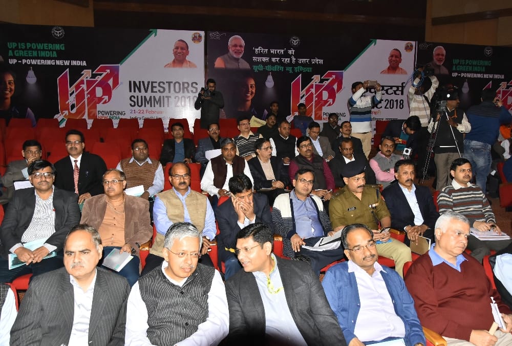 yogi adityanath inspects preparations of uttar pradesh investors meet.