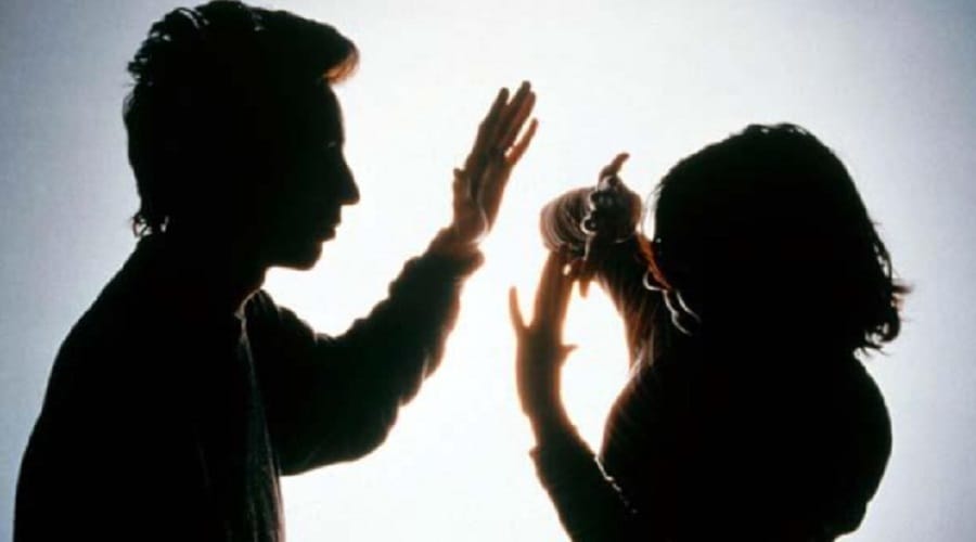 Beating wife, burned to protest