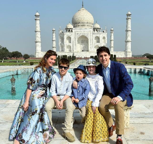 agra after seeing the taj mahal prime minister of Canada went to the elephant conservation center 