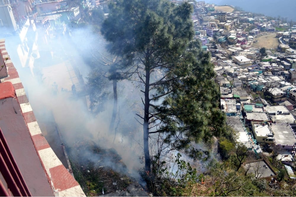 fire in middle of the city