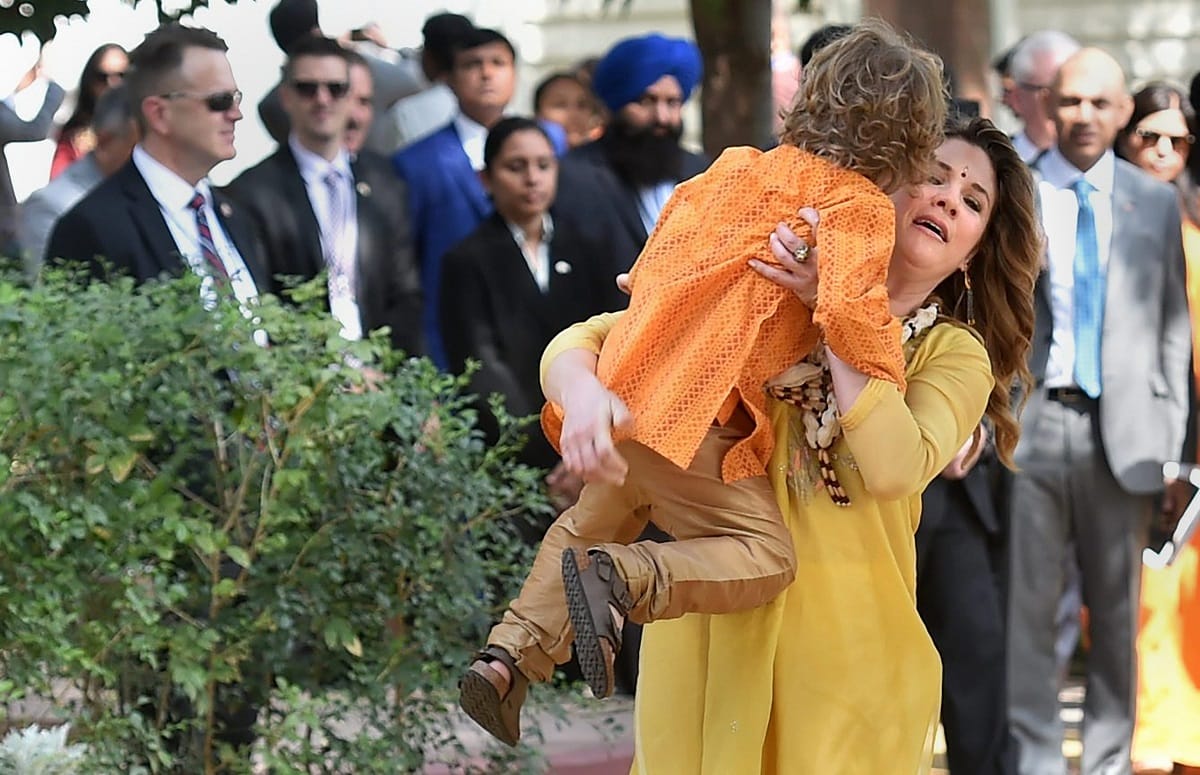 Canadian PM Justin Trudeau visit with their children to the historic Sabarmati Ashram in Ahmedabad