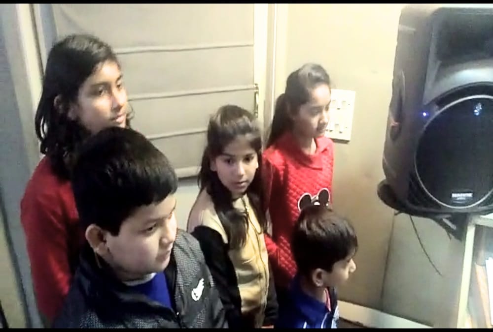 Students Prepare a song for pm modi swachhta and Yoga Awareness