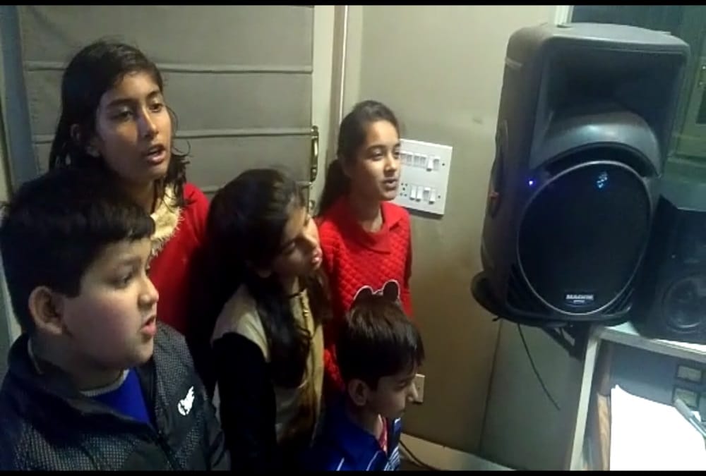 Students Prepare a song for pm modi swachhta and Yoga Awareness