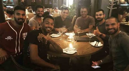 virat kohli and other members celebrate first t20i victory in style