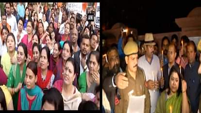 DELHI CHIEF SECRETARY ASSAULT IAS ASSOCIATION TOOK OUT CANDLE LIGHT VIGIL AND BJP WORKERS PROTEST
