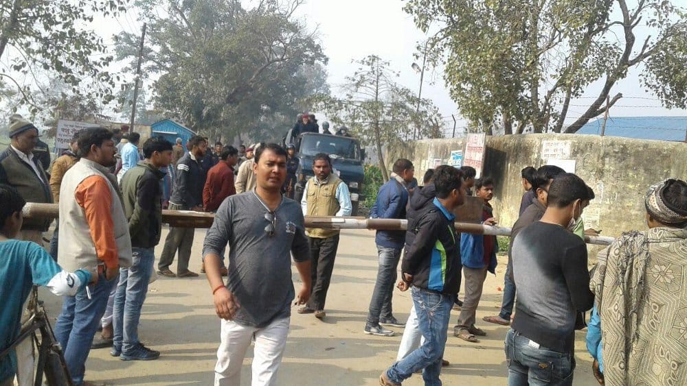 Firing of Nepal Police to remove fencing.