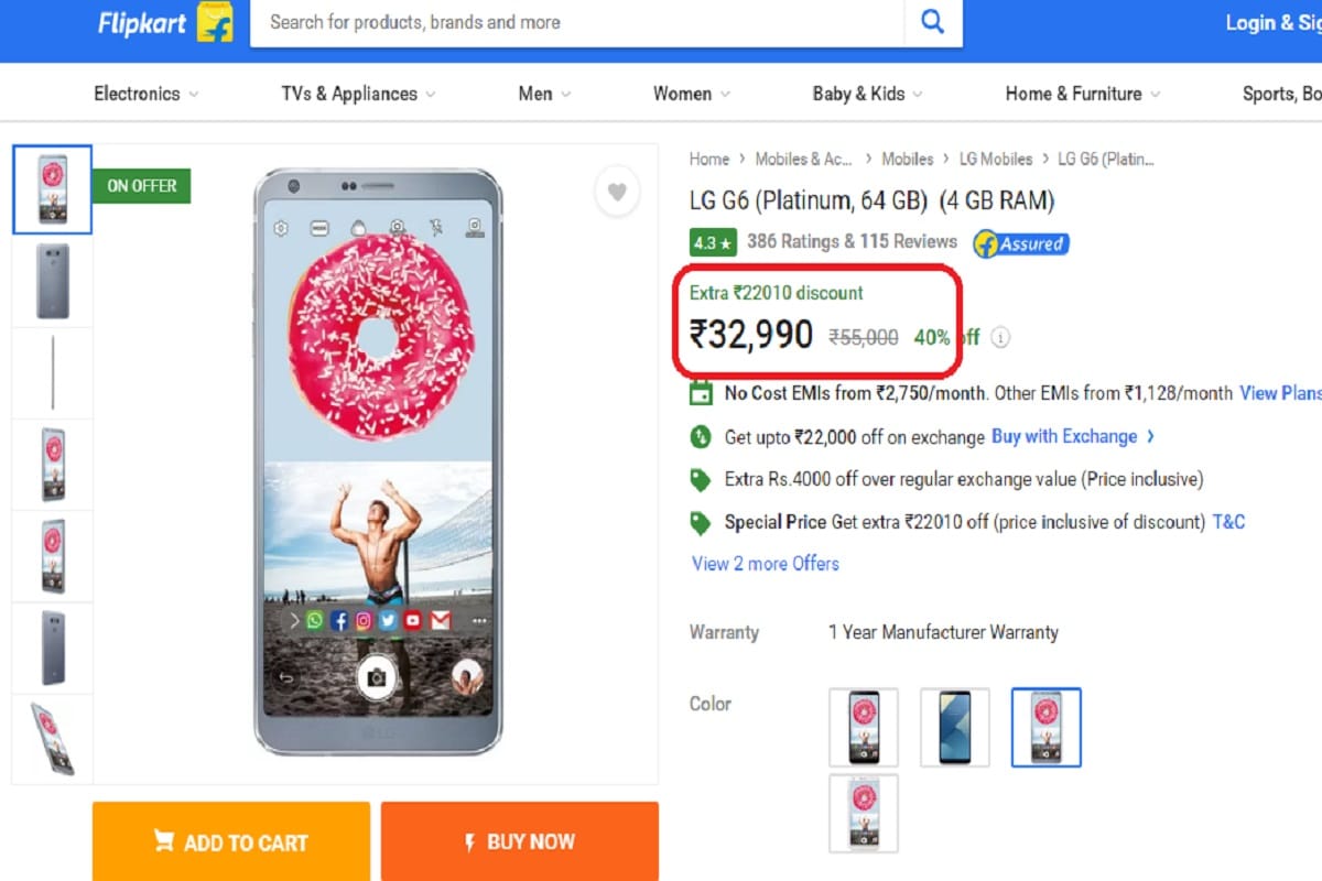 LG G6 FLIPKART OFFER