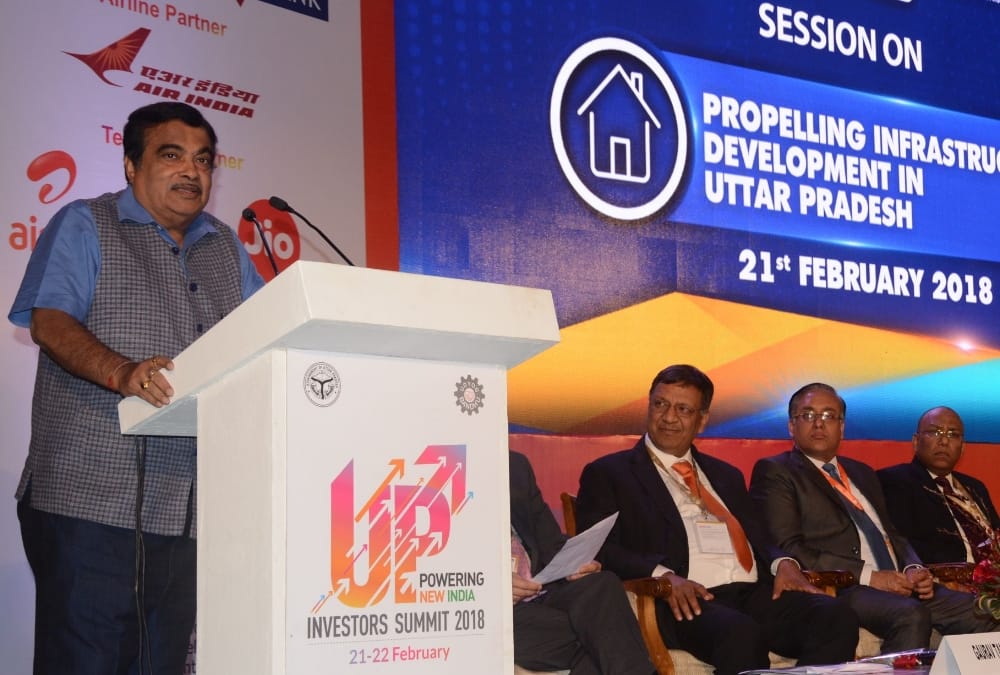 nitin gadkari in uttar pradesh investors summit.