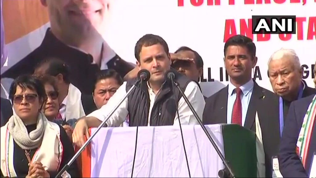 Congress President Rahul Gandhi conducts roadshow in Shillong, Meghalaya