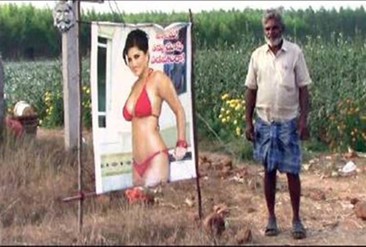 Andhra Pradesh farmer puts up sunny leone poster to save his crops