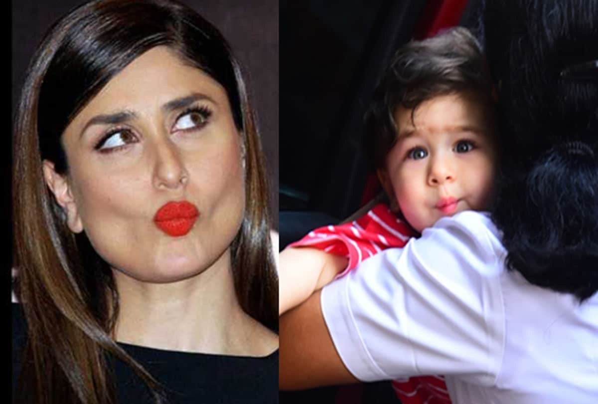 taimur ali khan tries the pout like her mom kareena kapoor