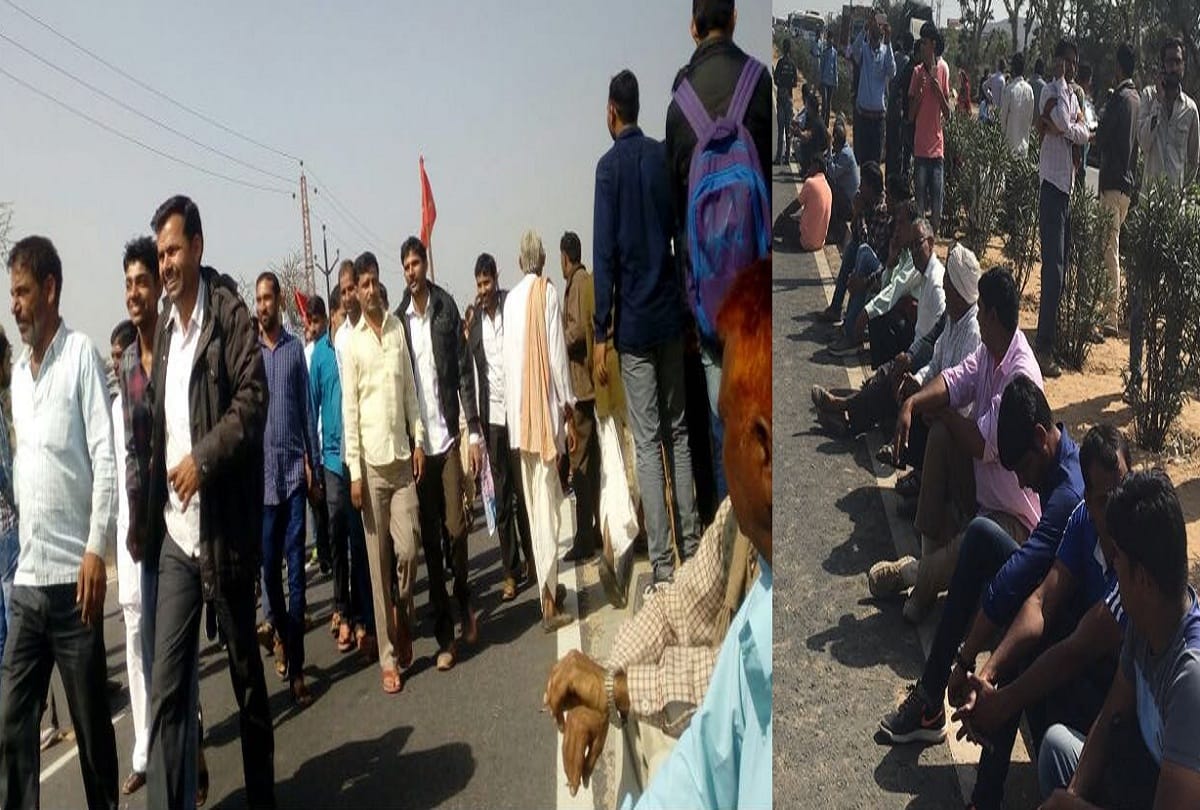 farmer protest in rajasthan march towards jaipur highway blocked