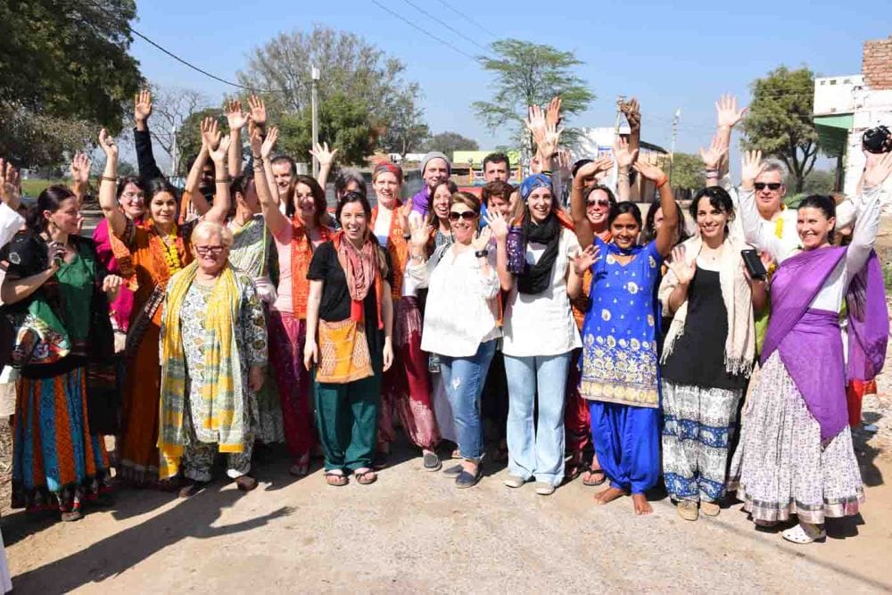foreign tourist arrived in mathura for holi