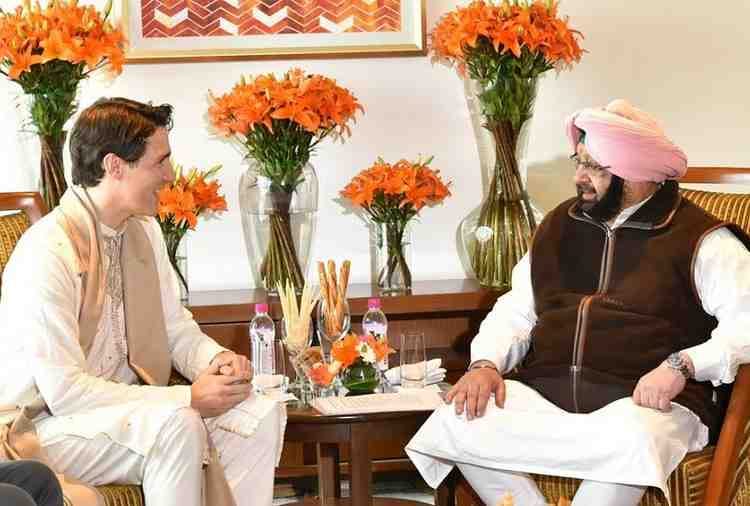 Canadian PM Justin Trudeau Meeting With Punjab CM Captain Amrinder Singh