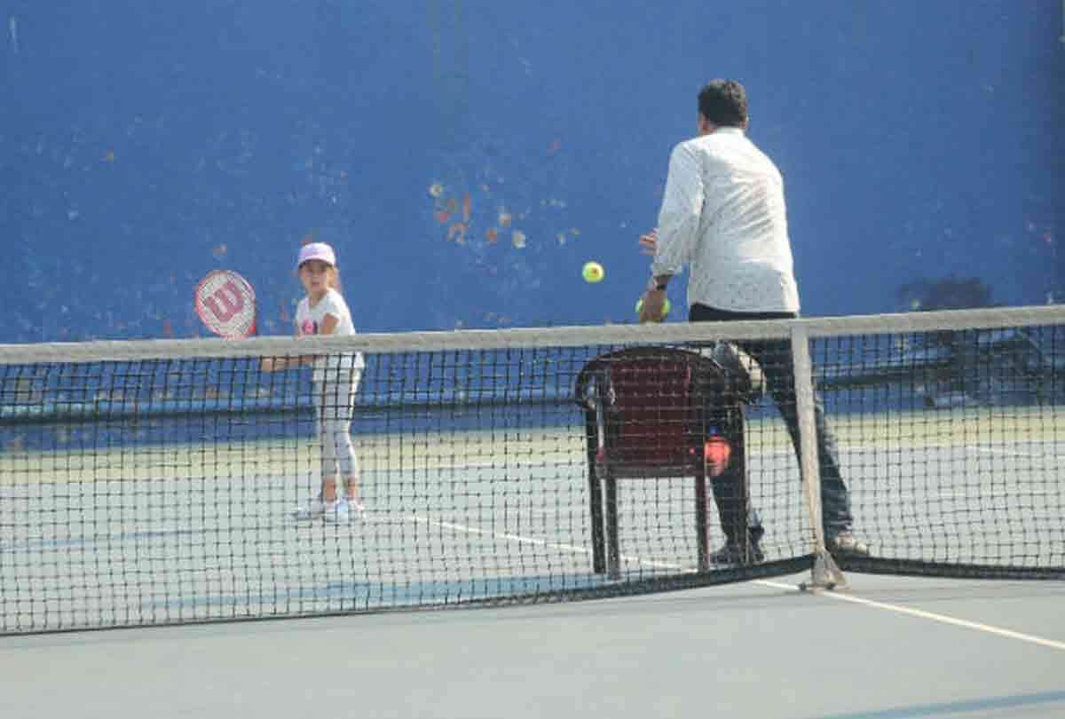 lara dutta daughter saira enters in limelight learning tennis with papa mahesh bhupathi