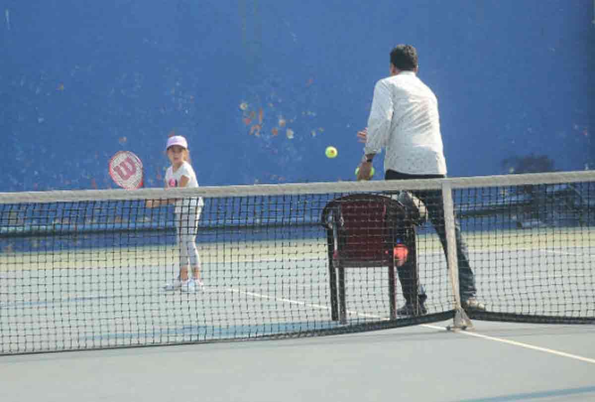 lara dutta daughter saira enters in limelight learning tennis with papa mahesh bhupathi