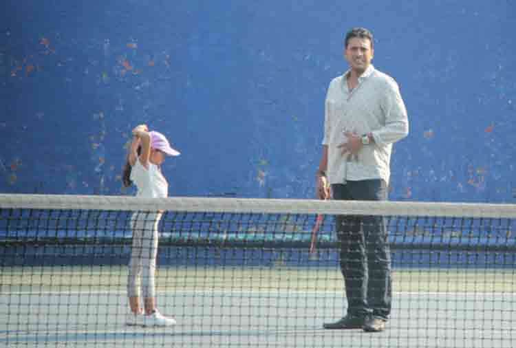 lara dutta daughter saira enters in limelight learning tennis with papa mahesh bhupathi