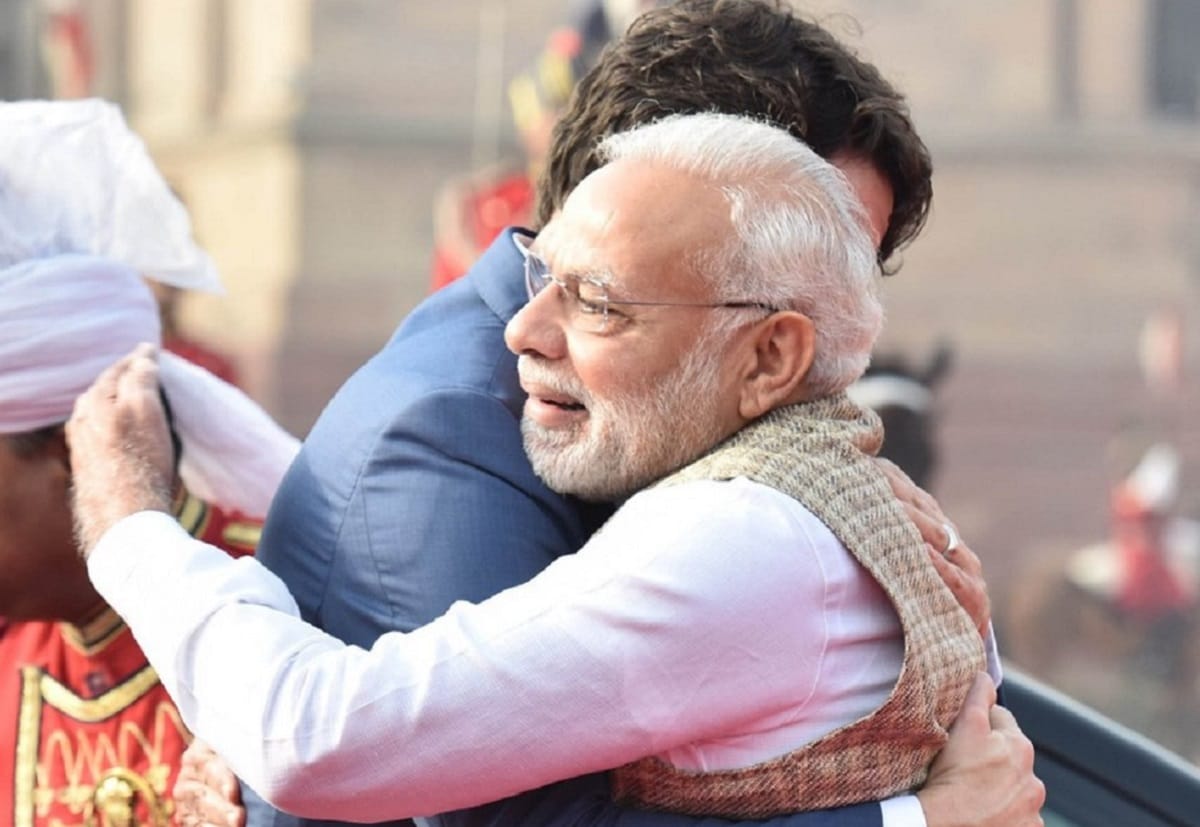 PM narendra modi meets Canadian PM Justin Trudeau in Delhi