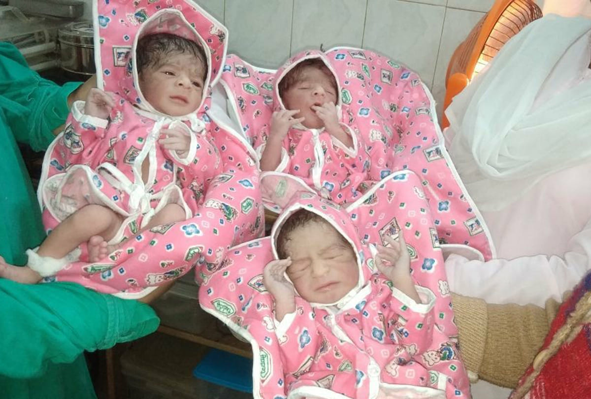 Woman gave birth to three children