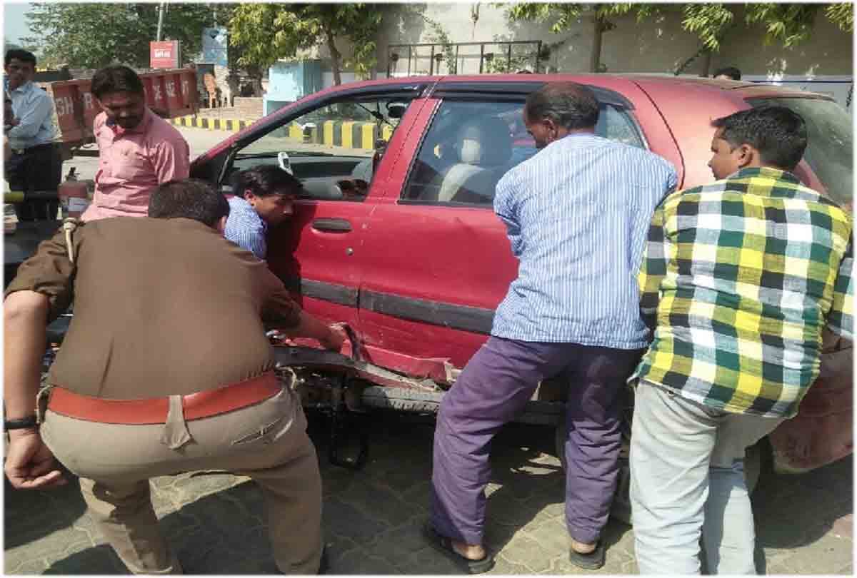 when driver lost control on car