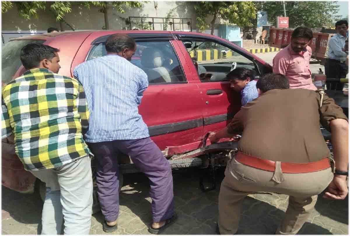 when driver lost control on car