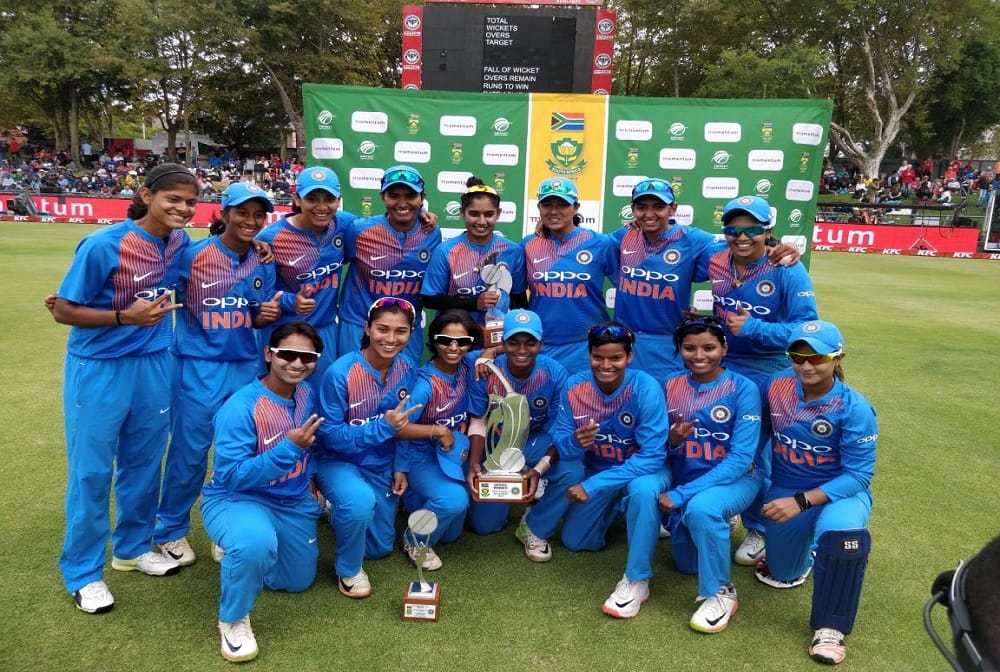 Indian women cricket tean won the t20i series by 54 runs against south africa