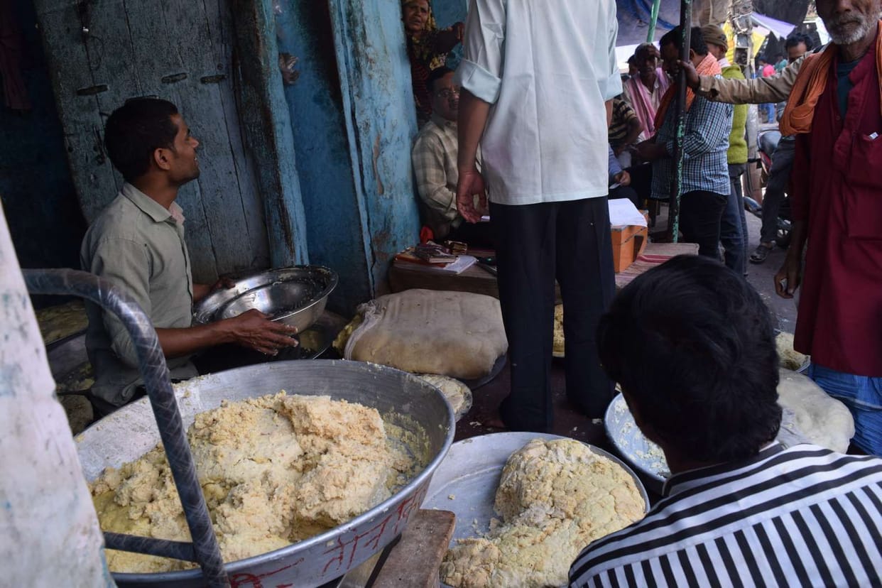Khova being made from alabaster powder Bundi also being adulterated