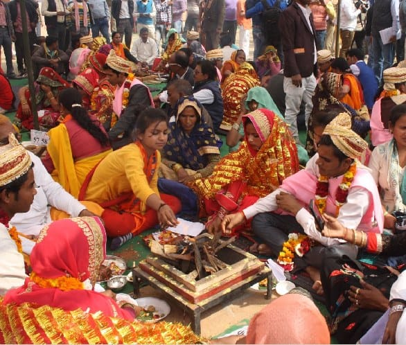 124 couple marriage at Budaun police ground