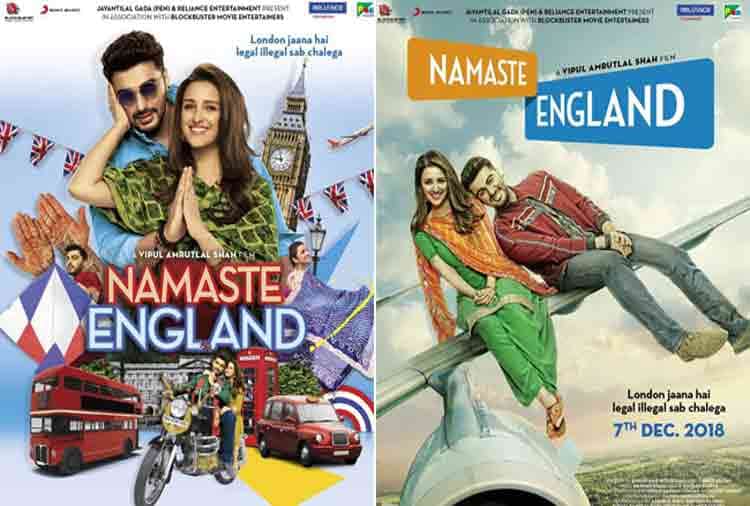 namaste england first poster released arjun kappor and parineeti chopra above the plane