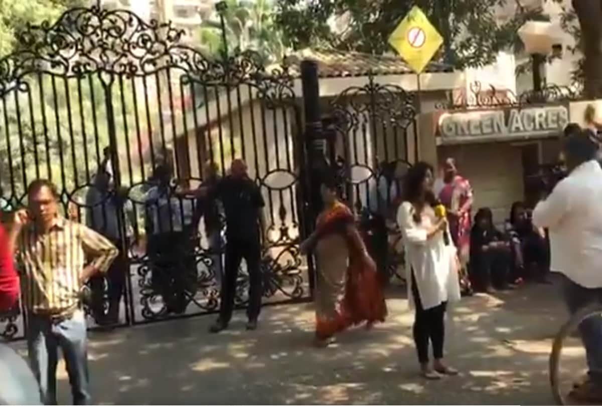 Sridevi Death News Media and Fans gather outside sridevi house