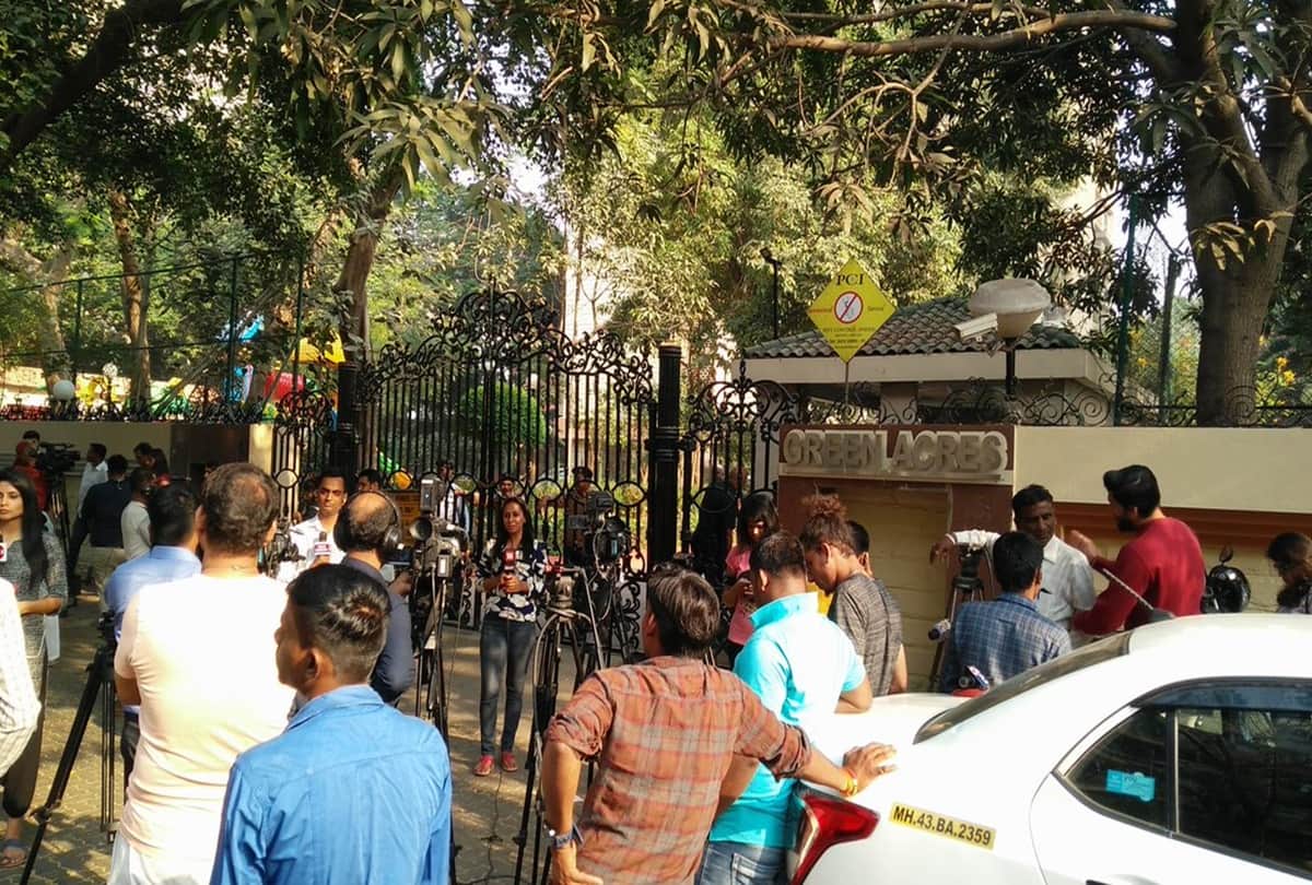 Sridevi Death News Media and Fans gather outside sridevi house