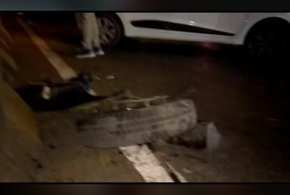 road accident in gurugram when a vehicle coming from opposite direction