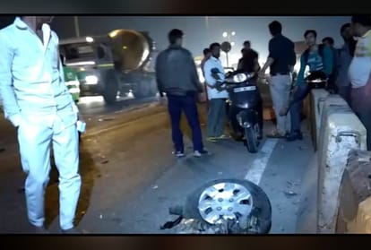 road accident in gurugram when a vehicle coming from opposite direction