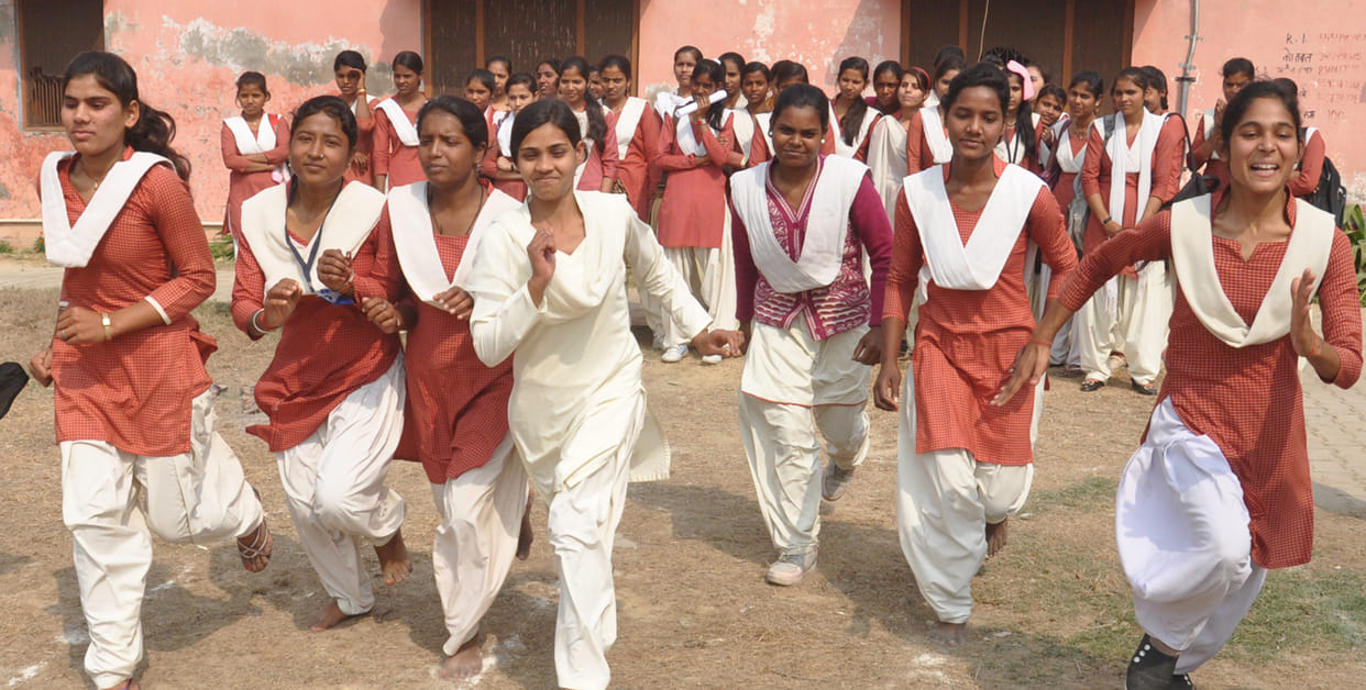 In the game competition, girl students showed up