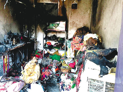 Fire in the shop of fireworks