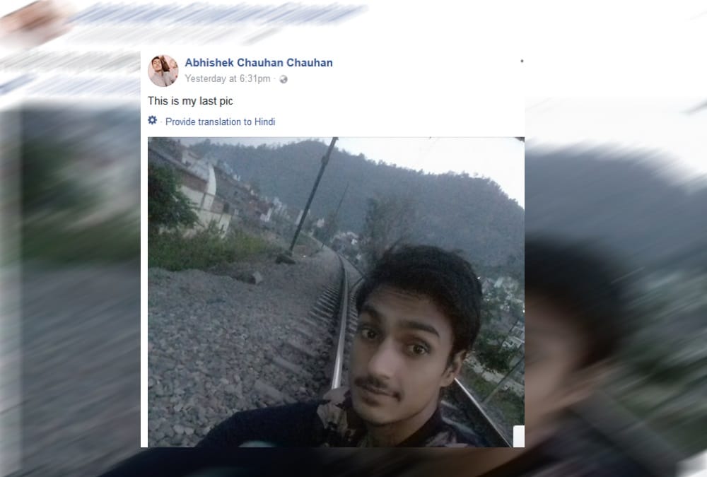  Boy take selfie before suicide on railway track and post on facebook