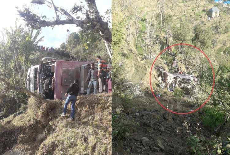 Private bus accident in mandi himachal 1 died 59 injured