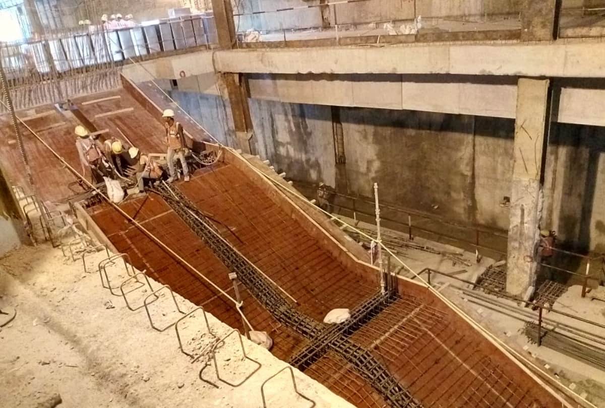 lucknow metro underground station finishing started