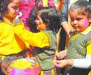 City in Holi mood