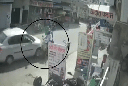 Rajasthan Hit and run incident by high speed car in jaipur with scooty