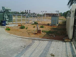 hightension line in substation
