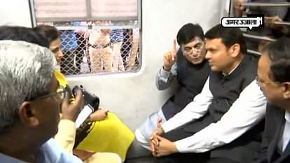 RAIL MINISTER PIYUSH GOYAL TRAVELS IN MUMBAI LOCAL ALON GWITH CM DEVENDRA FADNAVIS