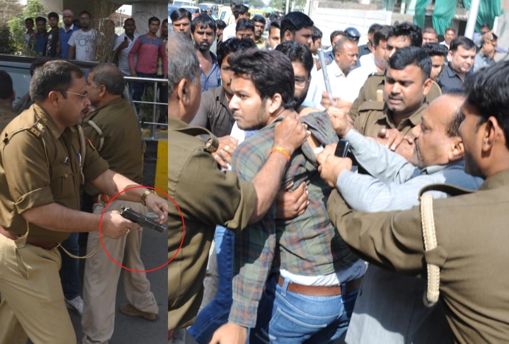 ruckus over ownership of a buildingin gomati nagar in   lucknow.